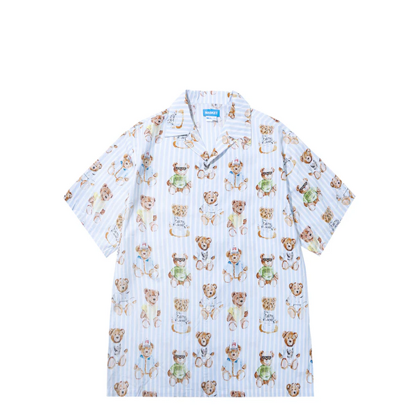 TEDDY STRIPED SHORT SLEEVE WOVEN SHIRT MULTI/BLUE