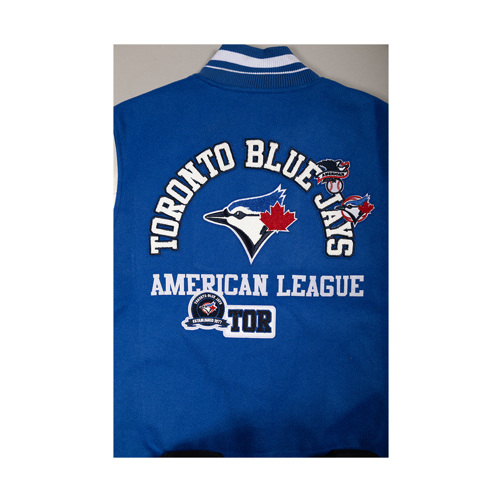 TORONTO BLUE JAYS AREA CODE RIB WOOL VARSITY JACKET