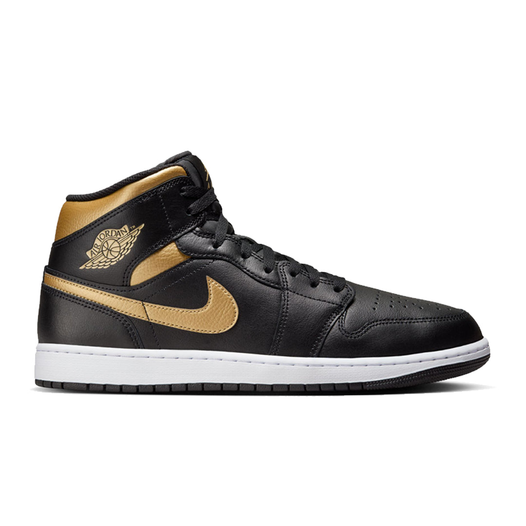 AIR JORDAN 1 MID BLACK METALLIC GOLD NRML