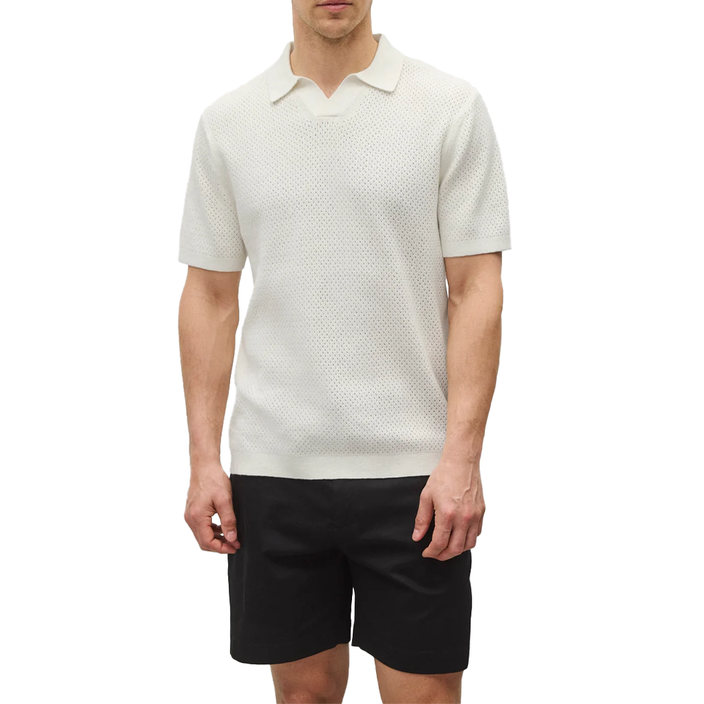 COTTON LINEN VICTOR POLO IVORY