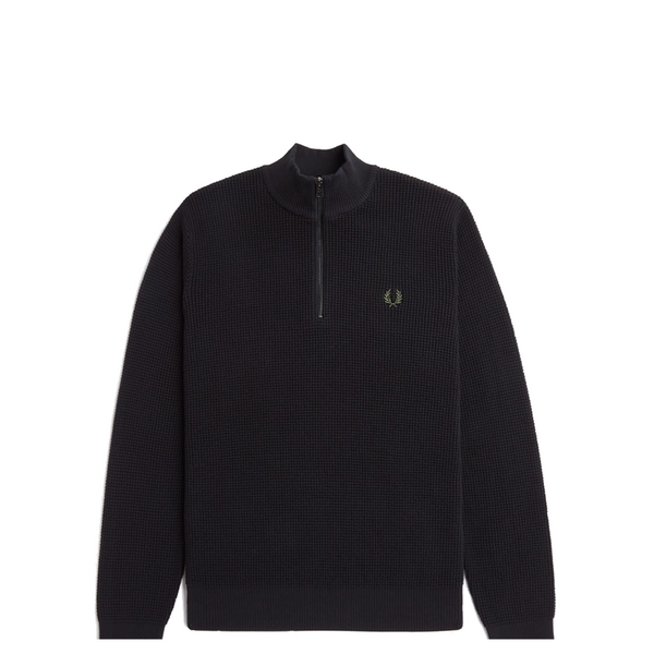 WAFFLE STITCH HALF ZIP