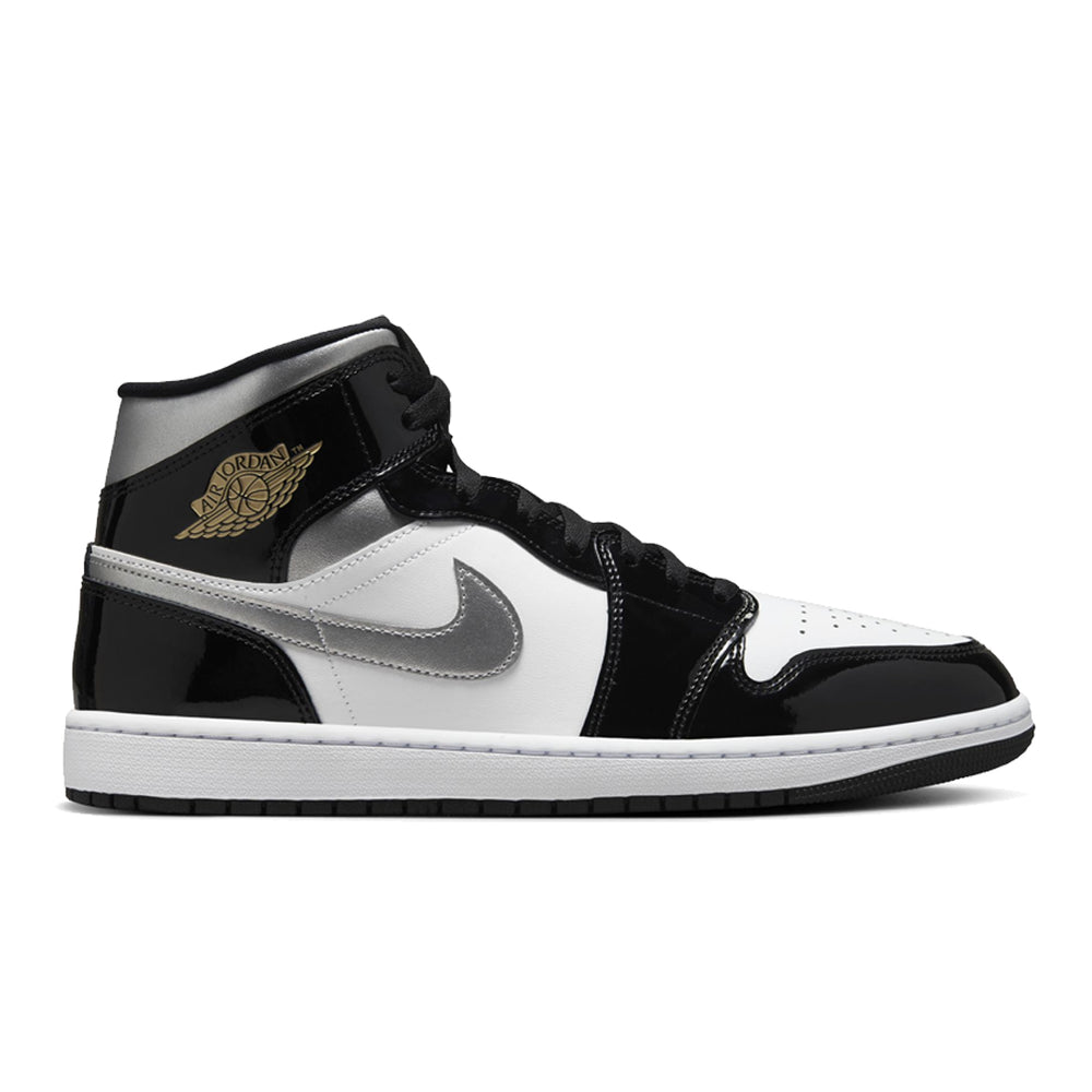 AIR JORDAN 1 MID SE BLACK/METALLIC SILVER