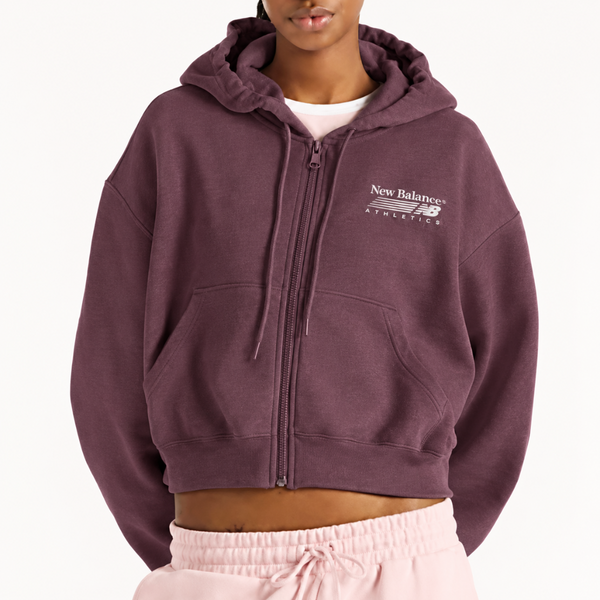 WOMEN'S TRACKSIDE FLEECE FULL ZIP BURGUNDY