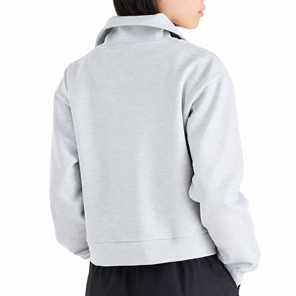 WOMEN'S ATHLETIC PREMIUM LOGO HALF ZIP ASH HEATHER