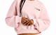 WOMEN'S TRACKSIDE FLEECE CREWNECK PINK CHALK