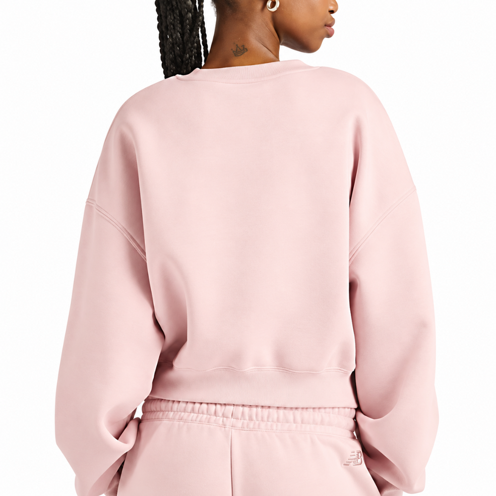 WOMEN'S TRACKSIDE FLEECE CREWNECK PINK CHALK
