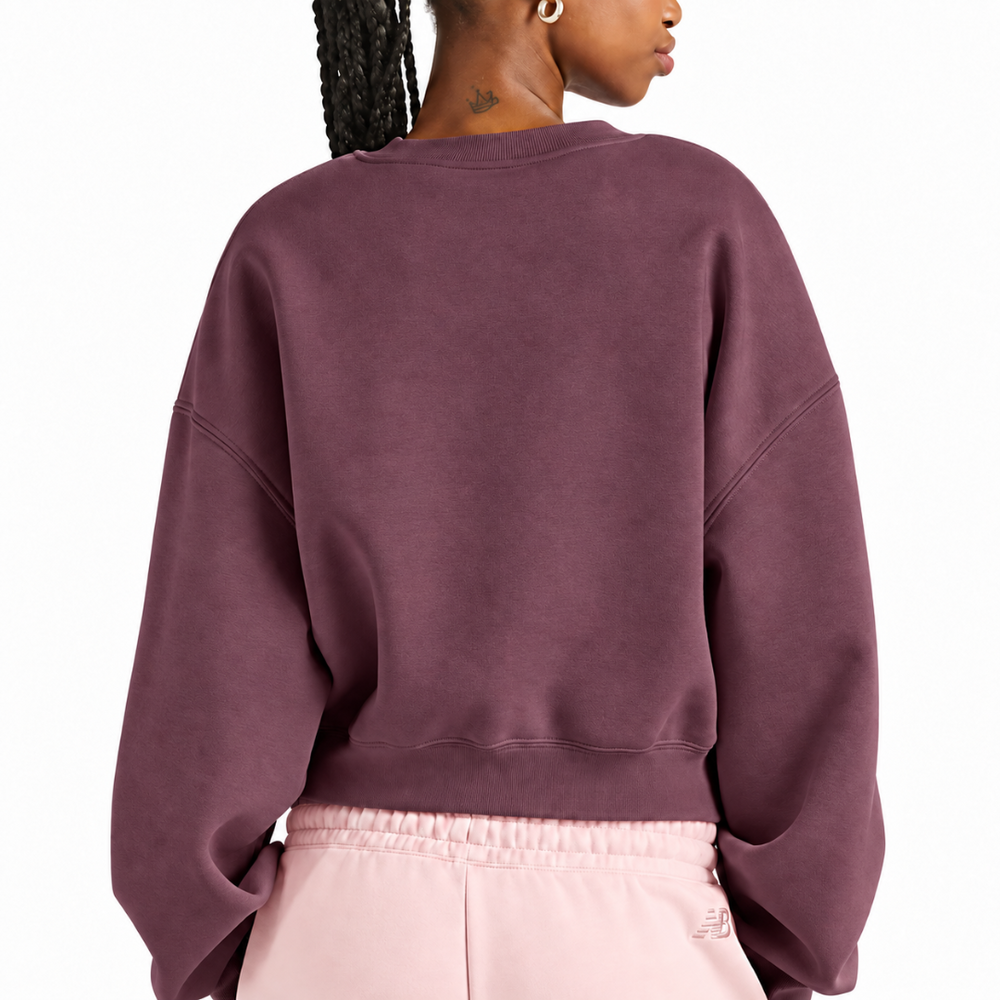 WOMEN'S TRACKSIDE FLEECE CREWNECK BURGUNDY