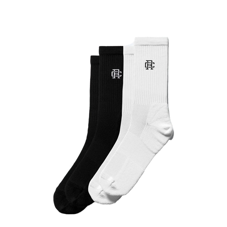 2-PACK PERFORMANCE CREW SOCK BLACK/WHITE