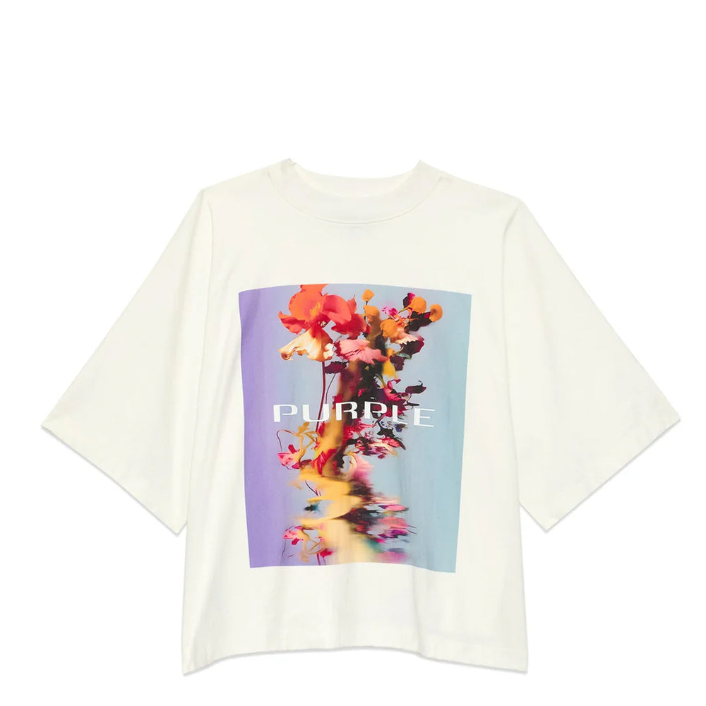 OVERSIZED SHORT SLEEVE TOP SMUDGE BRILIANT WHITE