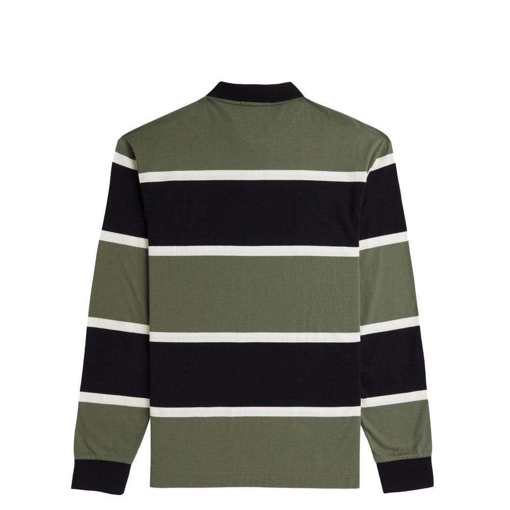 STRIPPED LONG SLEEVE POLO SHIRT