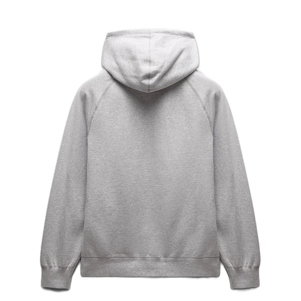 BRUSHED FLEECE ZIP HOODIE HEATHER GREY