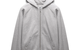 BRUSHED FLEECE ZIP HOODIE HEATHER GREY