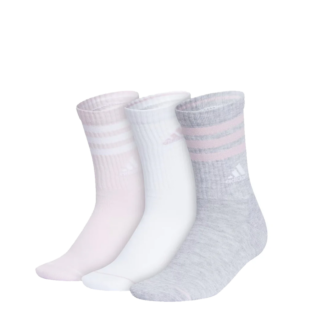 WOMEN'S CUSHIONED 3-STRIPES CREW SOCKS 3-PACK