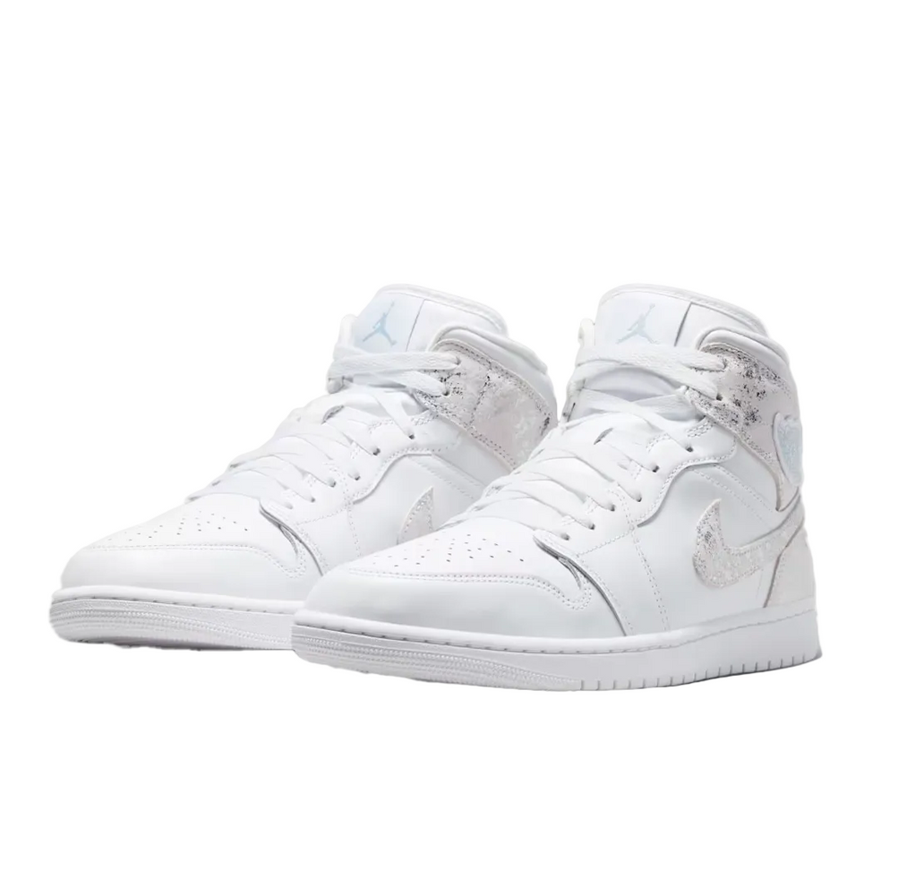 AIR JORDAN 1 MID SE WHITE / FIELD SILVER