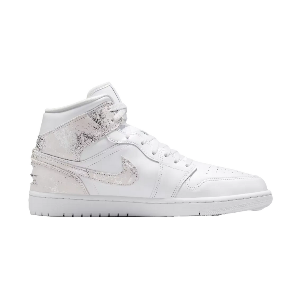 AIR JORDAN 1 MID SE WHITE / FIELD SILVER