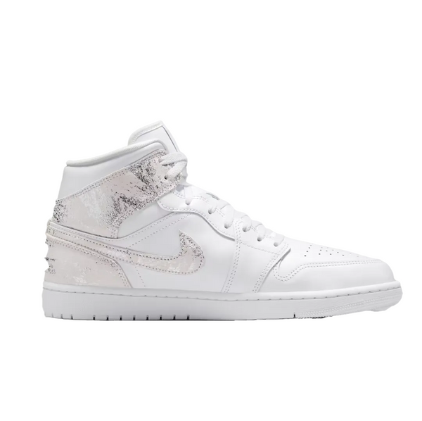 AIR JORDAN 1 MID SE WHITE / FIELD SILVER