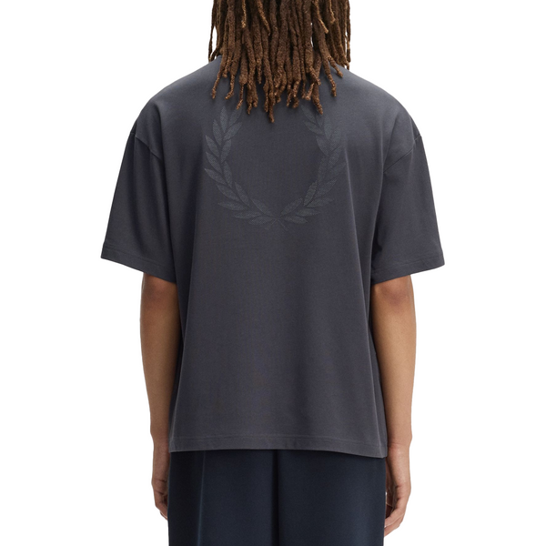 BACK PRINT LAUREL WREATH T-SHIRT ANCHOR GREY