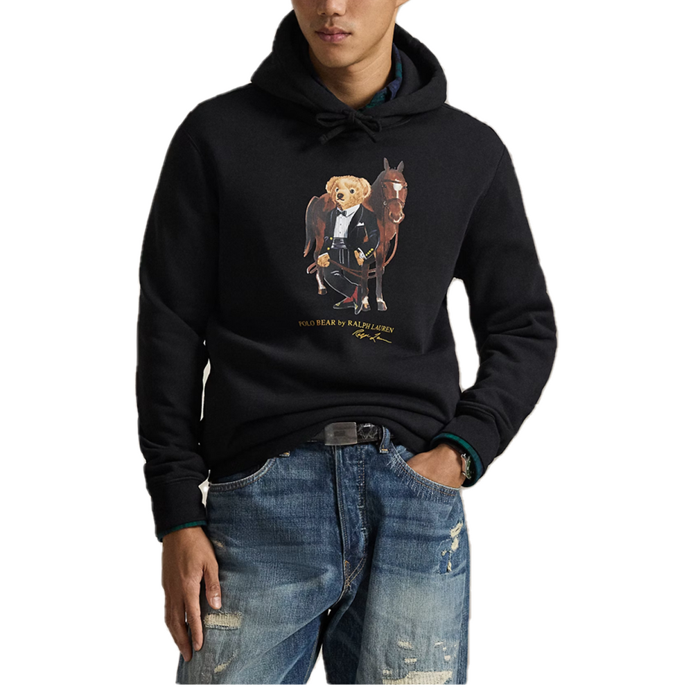 BEAR FLEECE HOODIE BLACK