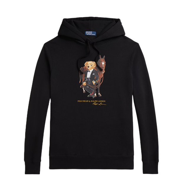 BEAR FLEECE HOODIE BLACK