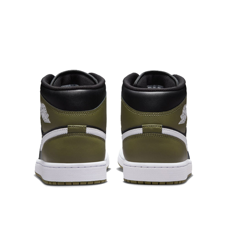 AIR JORDAN 1 MID BLACK WHITE OLIVE