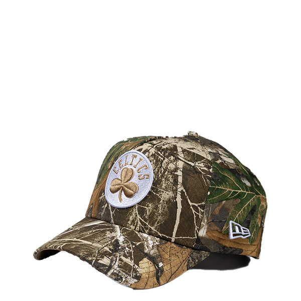 BOSTON CELTICS REALTREE KHAKI 9FORTY ADJUSTABLE A-FRAME CAP