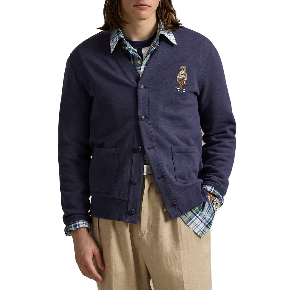 BEAR FLEECE CARDIGAN BLUE