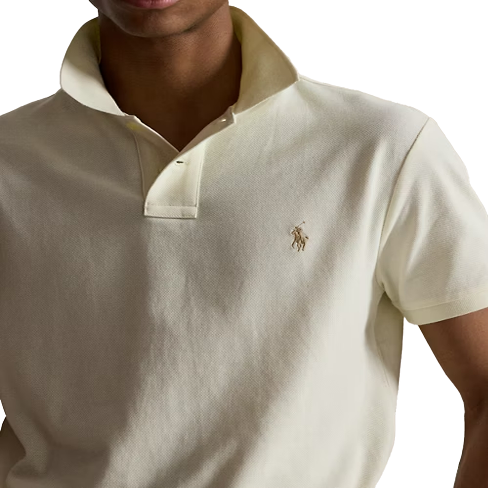 ICONIC MESH POLO SHIRT CREAM