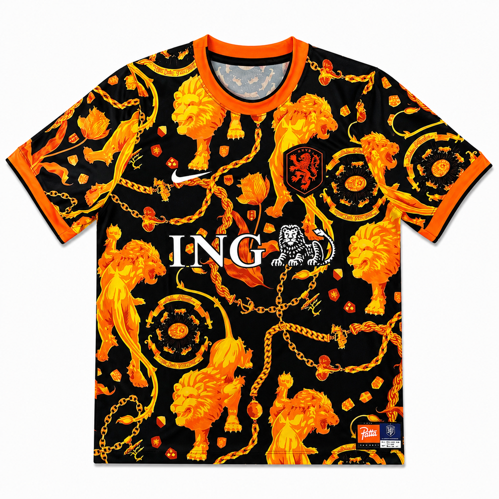 NETHERLANDS X PATTA JERSEY BLACK/ORANGE