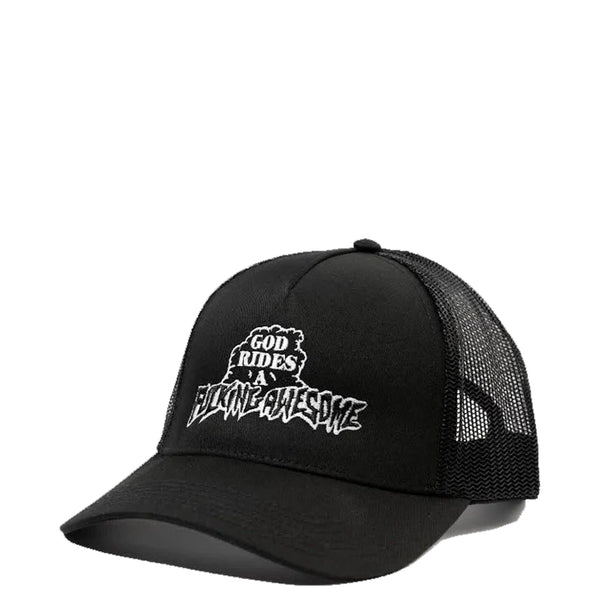 GOD RIDES FA TRUCKER HAT