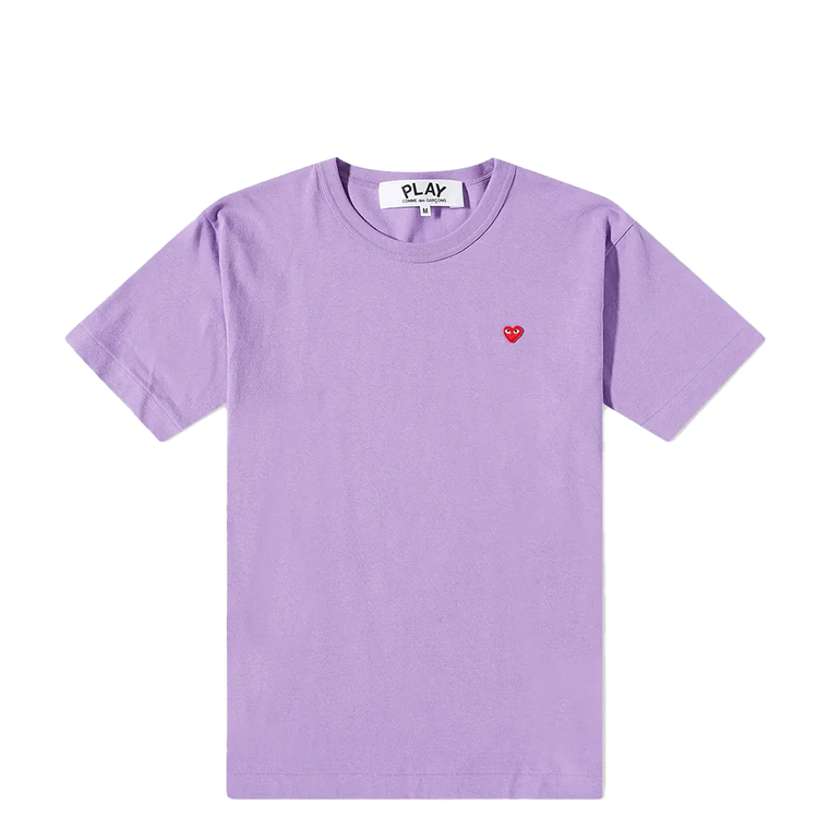CDG SMALL RED HEART T-SHIRT PURPLE