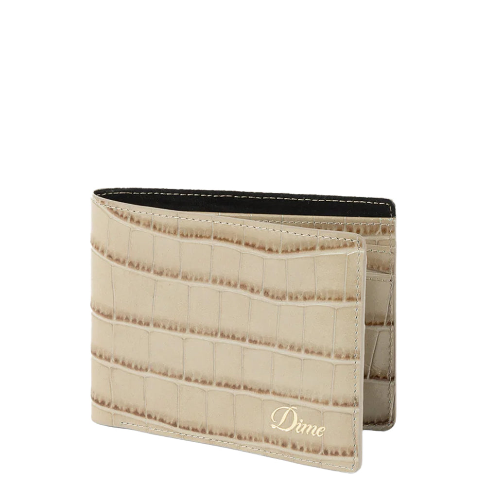CROC BIFOLD WALLET TAN