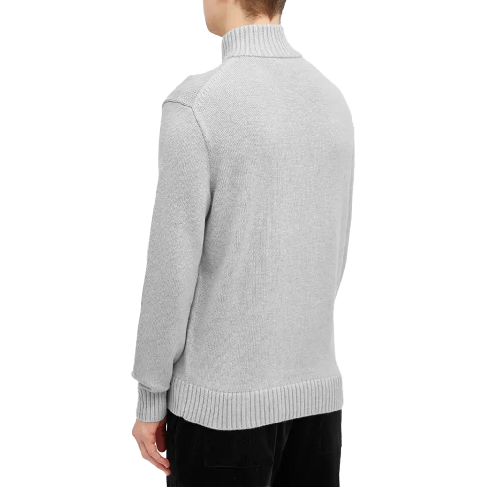 HALF ZIP KNIT JUMPER SWEATER GREY