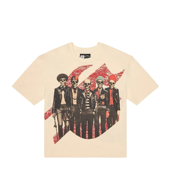 GUITAR HEROES STUDDED T-SHIRT BONE