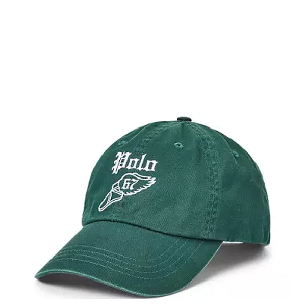 LOGO EMBROIDERED TWILL BALL CAP GREEN