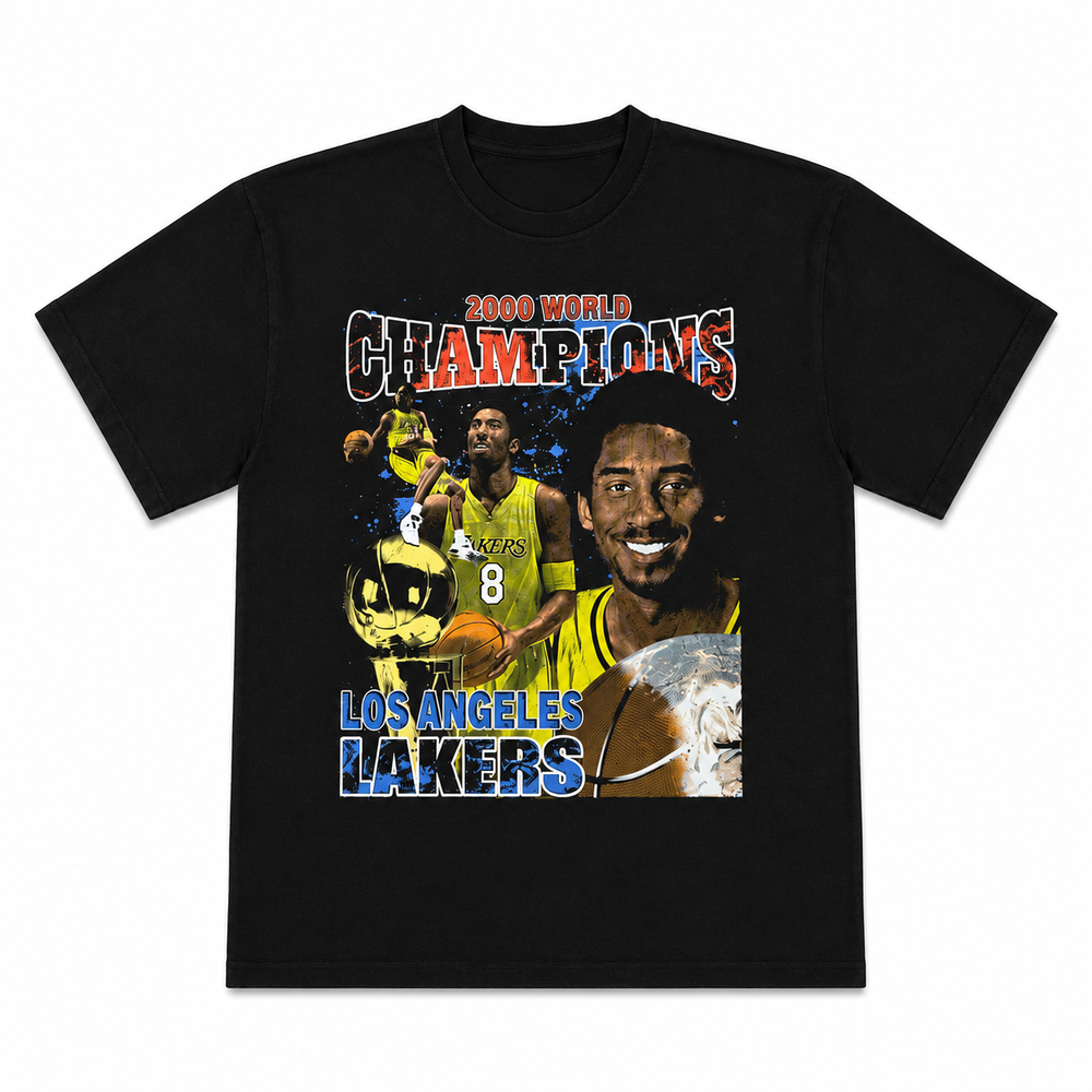 LA LAKERS 2000 WORLD CHAMPIONS GRAPHIC TEE BLACK