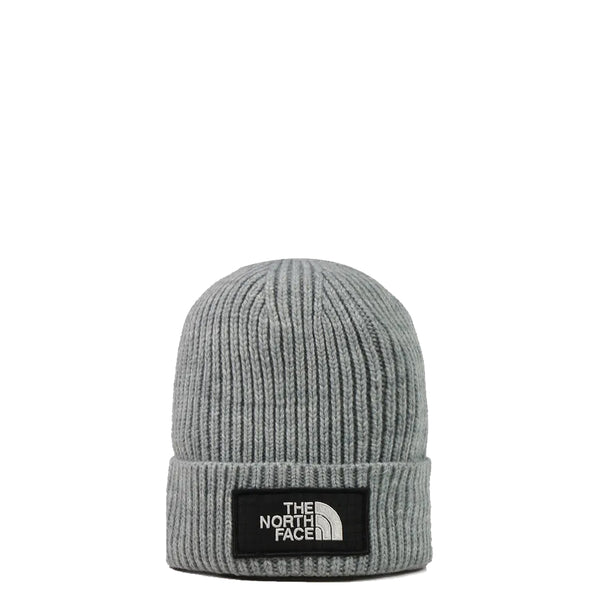 TNF LOGO BOX CUFF BEANIE LIGHT GREY