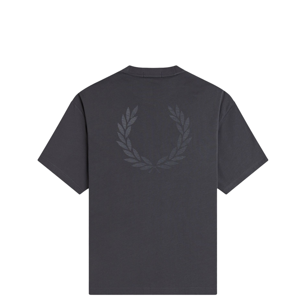 BACK PRINT LAUREL WREATH T-SHIRT ANCHOR GREY