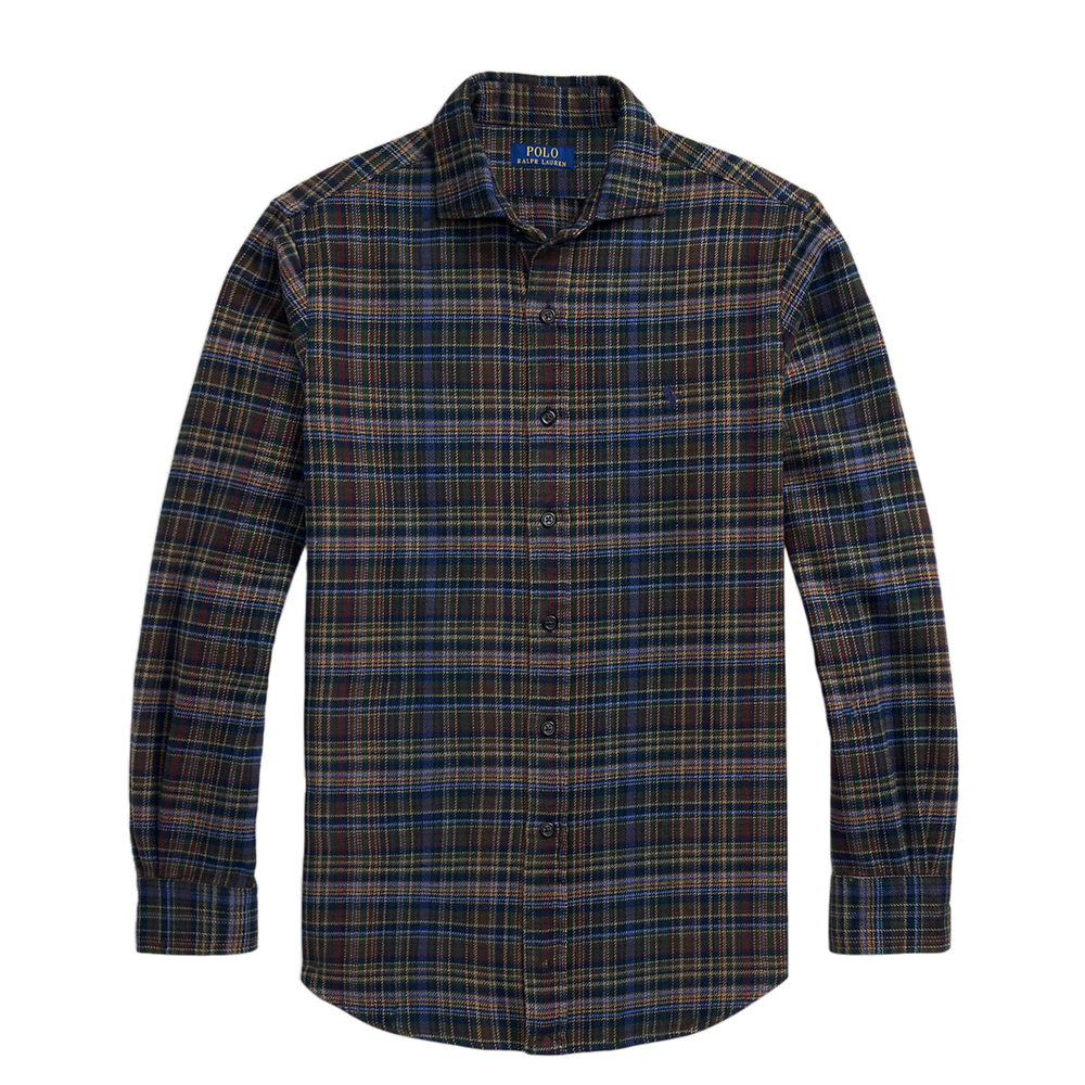 PLAID BRUSHED FLANNEL SHIRT