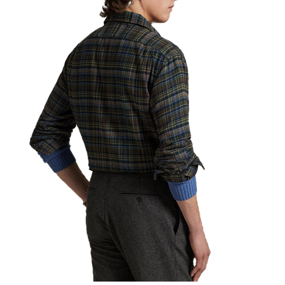 PLAID BRUSHED FLANNEL SHIRT