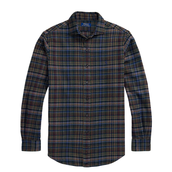 PLAID BRUSHED FLANNEL SHIRT