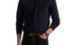 MESH-KNIT COTTON CREWNECK SWEATER NAVY