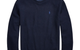 MESH-KNIT COTTON CREWNECK SWEATER NAVY