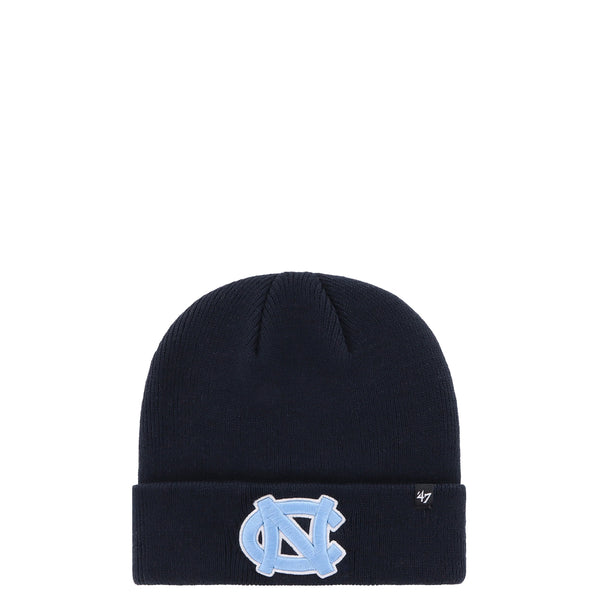 NCAA NORTH CAROLINA TARHEELS RAISED CUFF KNIT BEANIE NAVY