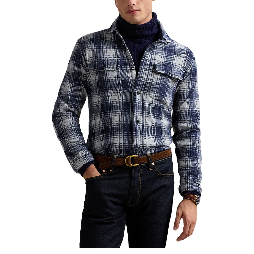 LONG SLEEVE KNIT FLANNEL CRUISE NAVY