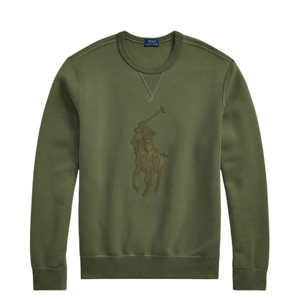 LEATHER PONY DOUBLE KNIT SWEATSHIRT THERMAL GREEN