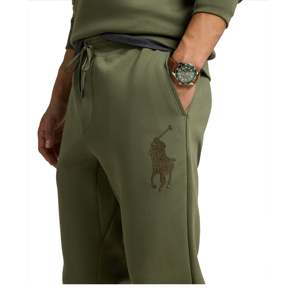 LEATHER PONY DOUBLE KNIT JOGGER PANT THERMAL GREEN