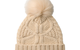 WOMEN'S CABLE BEANIE WITH POM CREAM