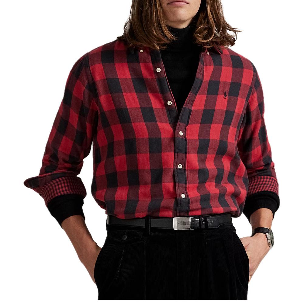 CLASSIC FIT PLAID DOUBLE-FACED SHIRT RED