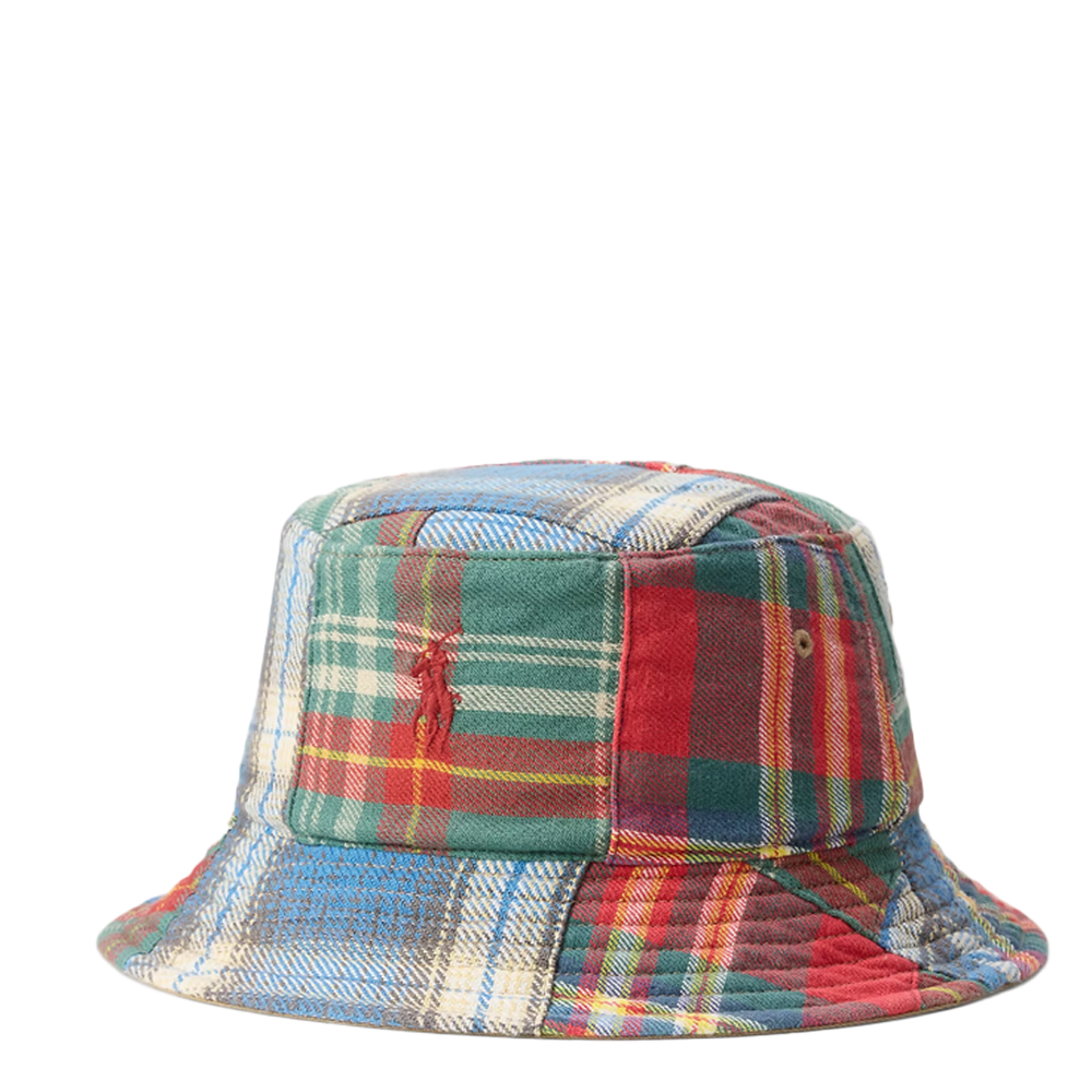 REVERSIBLE TWILL-FLANNEL BUCKET HAT