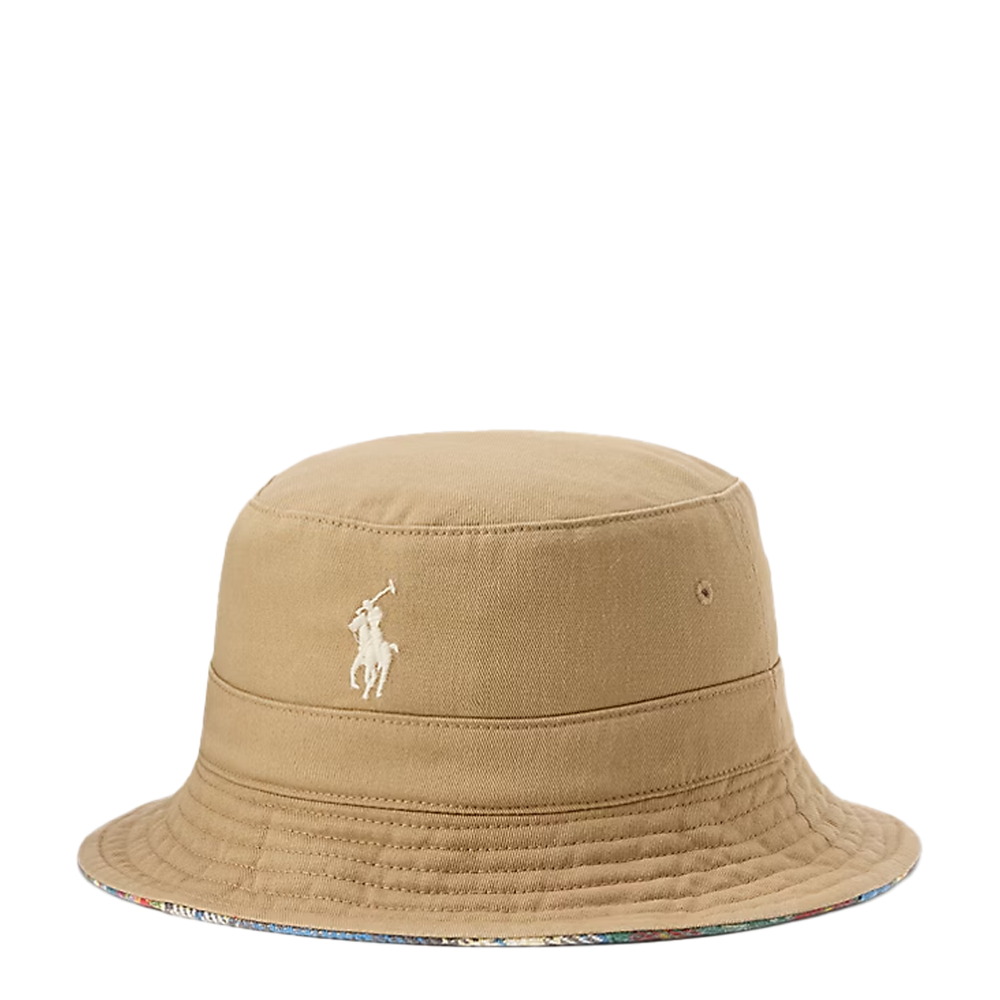 REVERSIBLE TWILL-FLANNEL BUCKET HAT